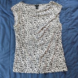 Black and White Cap Sleeve Blouse